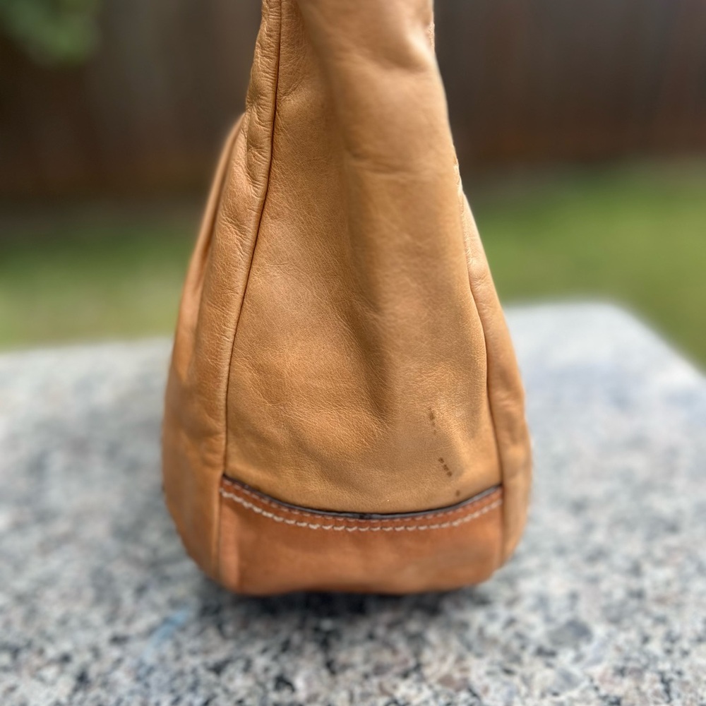 Vintage Coach Tan Leather Ergo Pleated Hobo Satchel 12240 - Picture 6 of 11